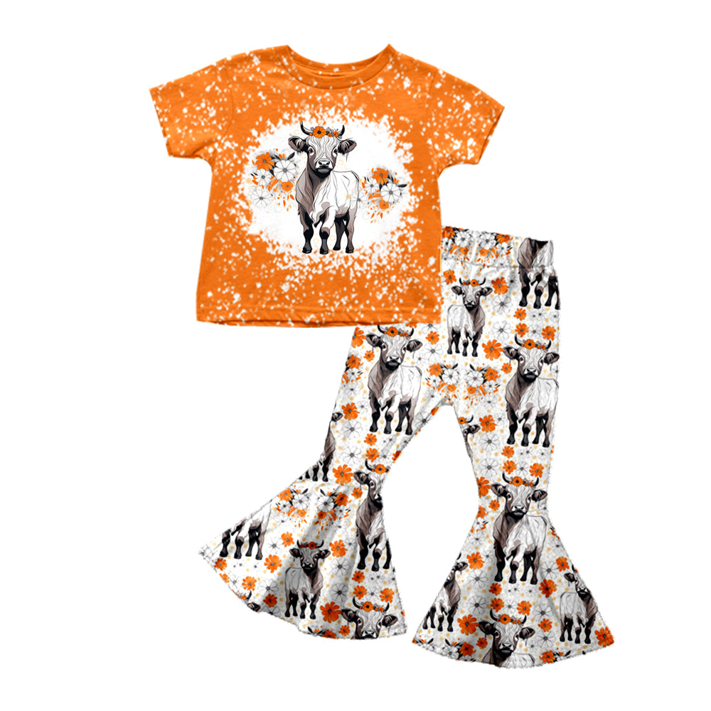 Orange Cow Short Sleeve Baby Kids Boutique Kid Clothing