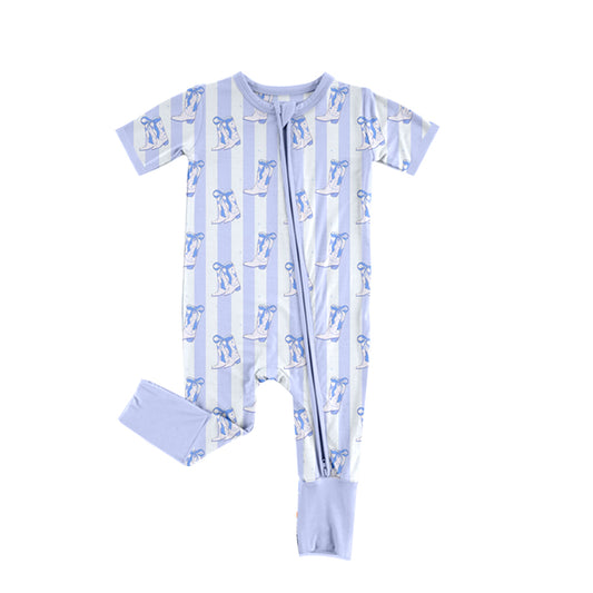 blue boots short sleeve summer kid jumpsuit rompers