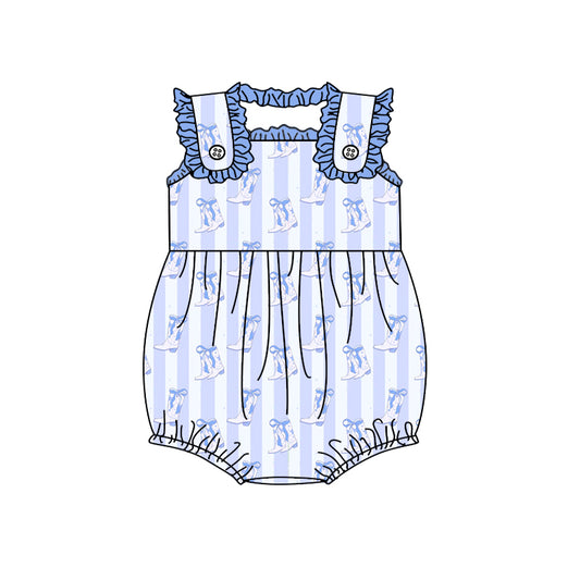 blue short sleeve summer kid jumpsuit rompers