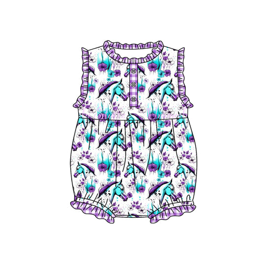 purple cute short sleeve summer kid jumpsuit rompers