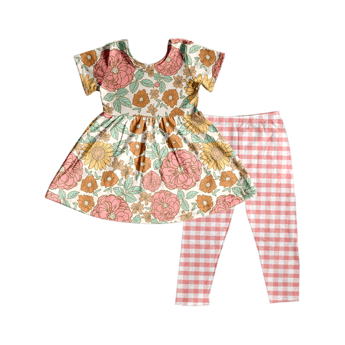 Flower Cute Short Sleeve Wholesale Baby Kids Boutique Kid Clothing