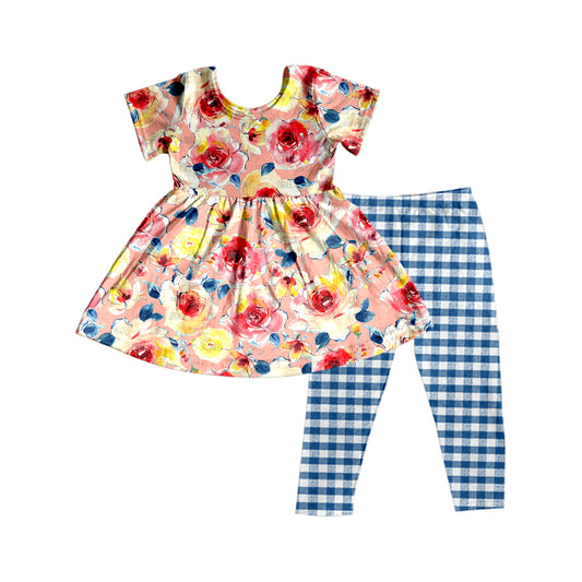 Flower Cute Short Sleeve Wholesale Baby Kids Boutique Kid Clothing