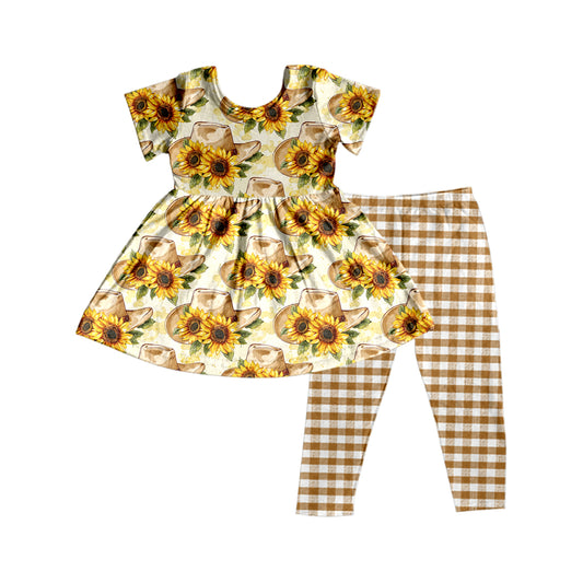 Sunflower Ruffle Short Sleeve Baby Kids Boutique Kid Clothing