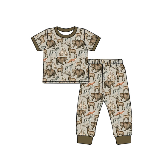 Hot Sale Cow Baby Boy Boutique Kid Clothing Set