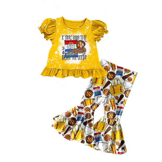 Yellow Cute Girls Wholesale Baby Kids Wear Boutique Kid Clothing Set