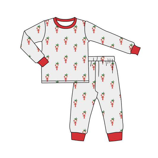 MOQ:5 Cute Girls Christmas Long Sleeve Wholesale Boutique Kid Clothing Clothes Sets