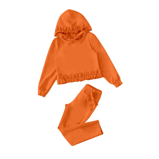 MOQ:5 Orange Kid Long Sleeve Wholesale Boutique Kid Clothing