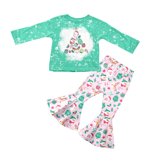 MOQ:5 Blue Christmas Long Sleeve Wholesale Boutique Kid Clothing