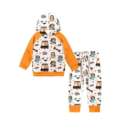 MOQ:5  Cartoon Orange Cute Children Long Sleeve Wholesale Boutique Kid Clothes