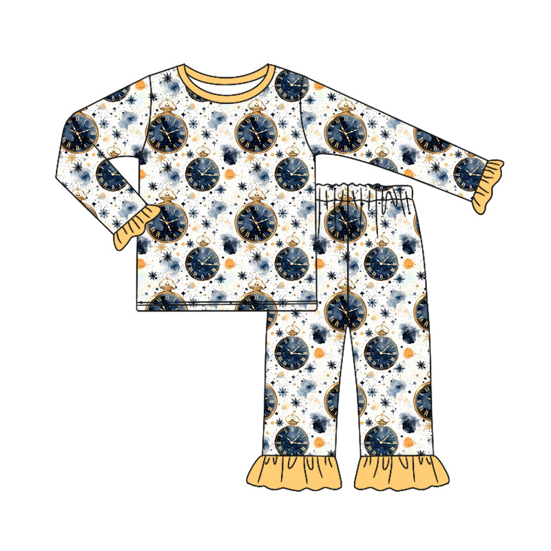 MOQ:5 Yellow Girls Design Cute Kid Long Sleeve Wholesale Boutique Kid Clothing