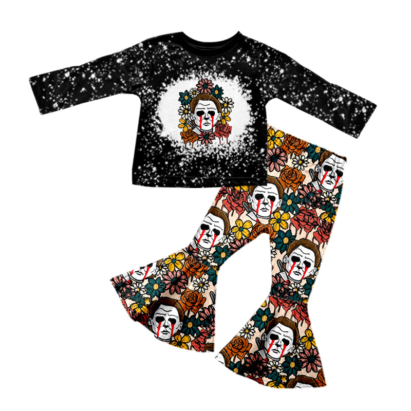 MOQ:5 halloween black long Sleeve Wholesale Boutique Kid Clothing