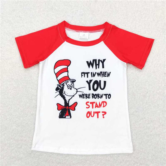 5.21  RTS NO MOQ Summer Baby Boys Shirt BT0480 Dr Reading Short Sleeve Raglan Tee Shirts Tops