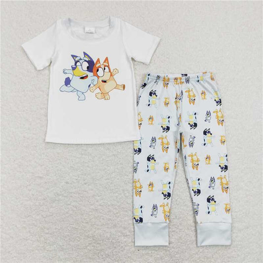 5.27 RTS NO MOQ Baby Boys Summer Sets BSPO0265 Dog Short Sleeve Shirt Pants Pajamas Outfits Clothing Sets