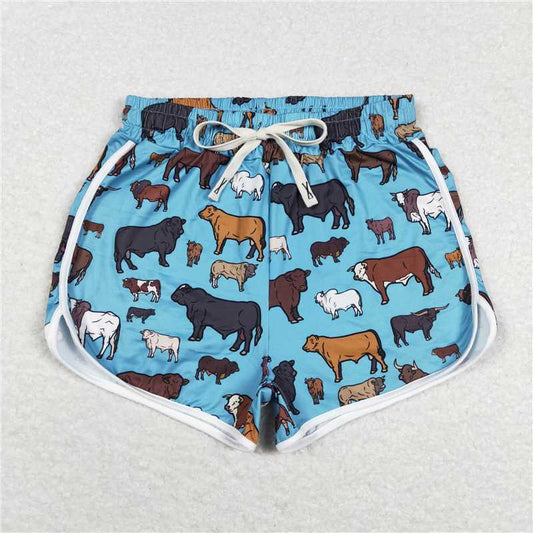 7.4 RTS NO MOQ Adult Women Summer Pants SS0129 Cows Western Summer Shorts