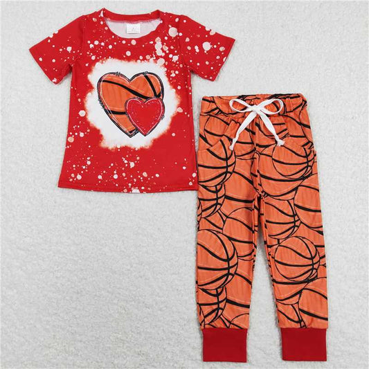5.27 RTS NO MOQ Baby Boys Summer Sets BSPO0291 Basketball Tee Top Pants Outfits Clothes Sets