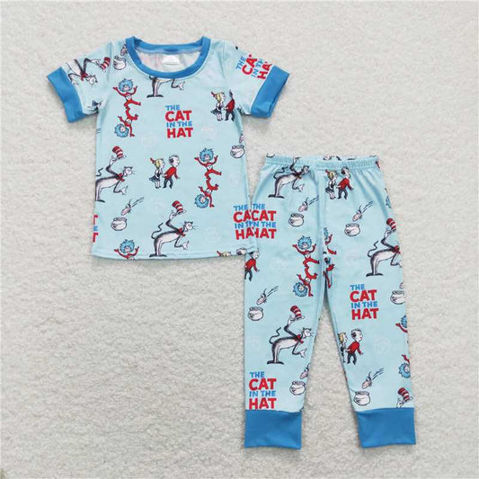5.27 RTS NO MOQ Baby Boys Summer Sets BSPO0185 Dr Reading Top Pants Pajamas Clothing Sets