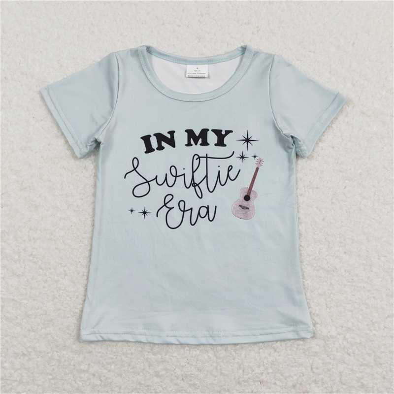 5.20 RTS NO MOQ Summer Baby Girls Short Sleeve GT0433 Singer Green Era Short Sleeve Tee Shirts Tops