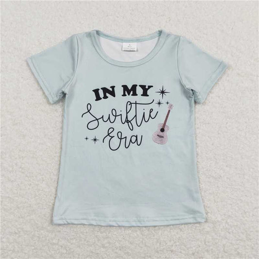 5.20 RTS NO MOQ Summer Baby Girls Short Sleeve GT0433 Singer Green Era Short Sleeve Tee Shirts Tops