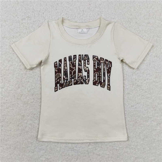 RTS NO MOQ Summer Baby Boys Shirt BT0792 Mama's Boy Short Sleeve Camo Tee Shirts Tops