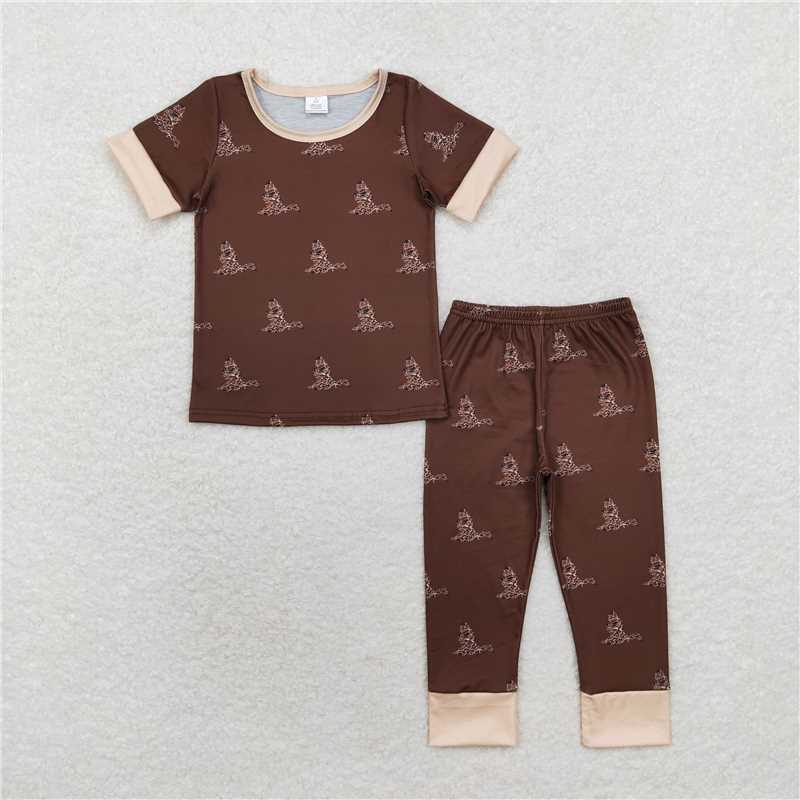 BSPO0442 Baby Boys Brown Camo Duck Shirt Pants Pajamas Clothes Sets