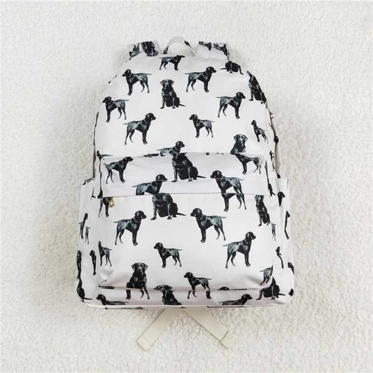 RTS NO MOQ Baby Kids Backpacks BA0230 Dogs Print Black Zip Back Bags