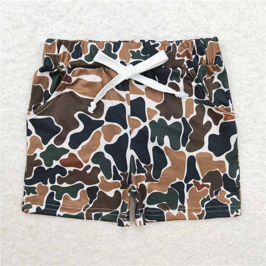 RTS NO MOQ Baby Boys Summer pants SS0359 Brown Camo pockets Shorts Bottoms