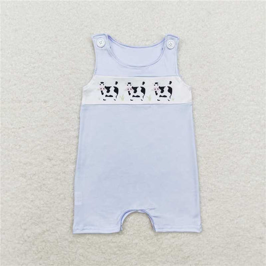 RTS NO MOQ Baby Boys Summer Bodysuit SR1695 Cows Farms Sleeveless Rompers