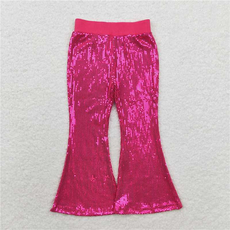 Baby Girls Colorful Sequin Sparkle Bell Bottom Pants