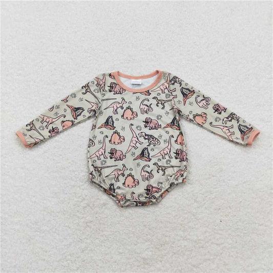 6.4 RTS NO MOQ Baby Boys Bodysuit LR1022 Dinosaurs Long Sleeve Rompers