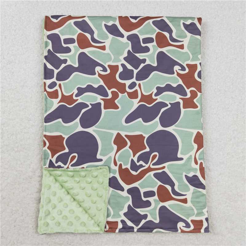 RTS NO MOQ Baby Kids Carpet BL0144 Green Polka Dots Camo Blankets