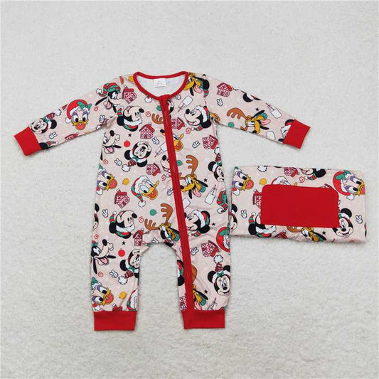 6.4 RTS NO MOQ Baby Boys Bodysuit LR1335 Christmas Deer Long Sleeve Rompers