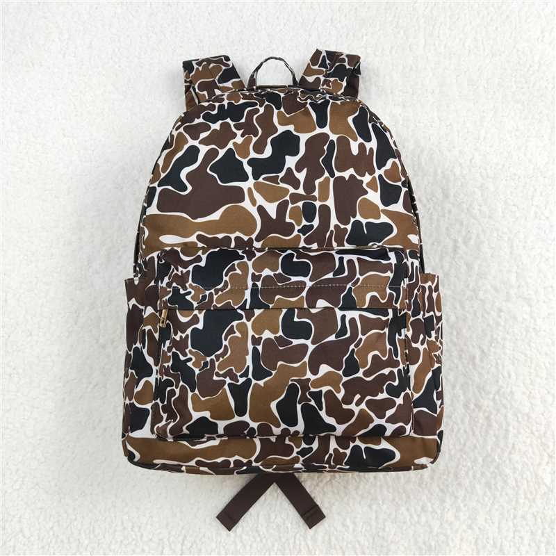 RTS NO MOQ Baby Kids Backpacks BA0236 Brown Camo Zip Back Bags
