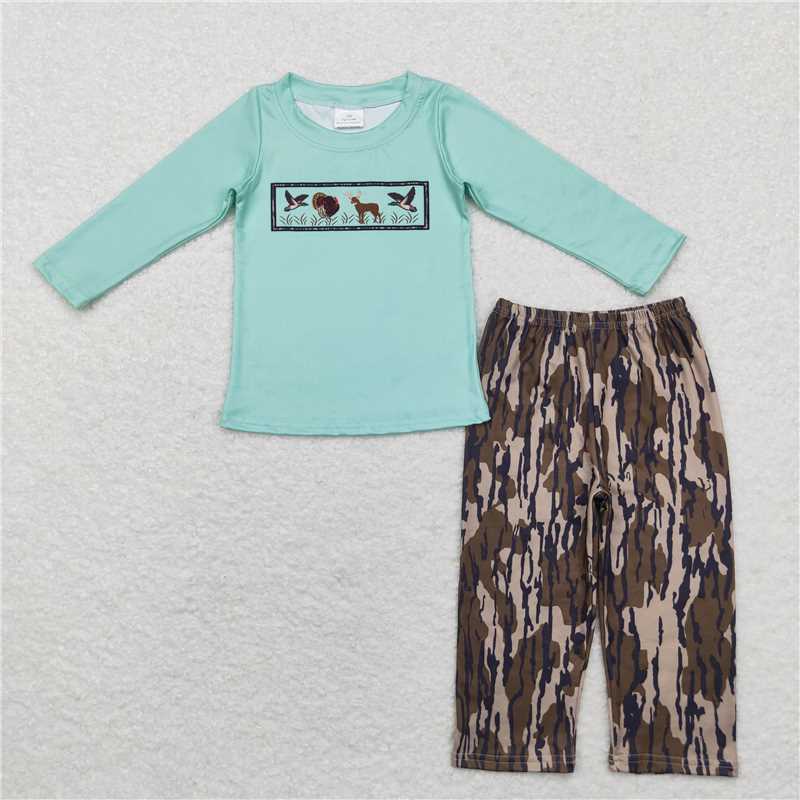 5.28 RTS NO MOQ Baby Boys Sets BLP0777 Turkey Duck Top Bottomland Pants Clothes Sets