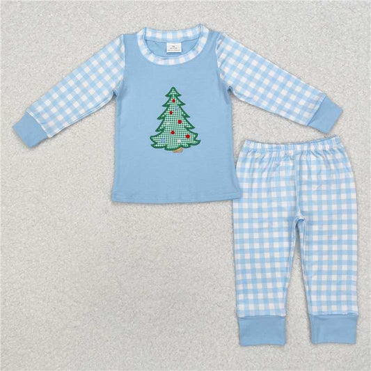5.28 RTS NO MOQ Baby Boys Sets BLP0749 Christmas Tree Shirt Pants Pajamas Clothes Sets