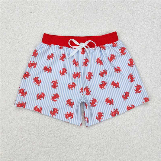 RTS NO MOQ Baby Boys Summer pants S0465 Stripe Crab Beach Trunks Swimsuits