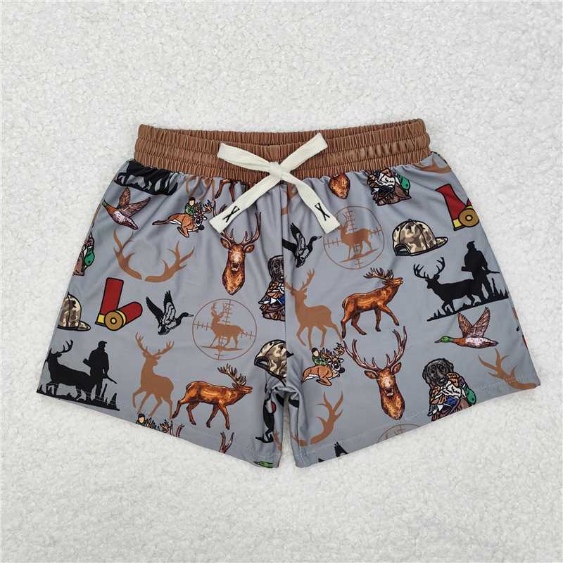 RTS NO MOQ Baby Boys Summer pants S0471 Duck Deer Dog Hunting Trunks Swimsuits