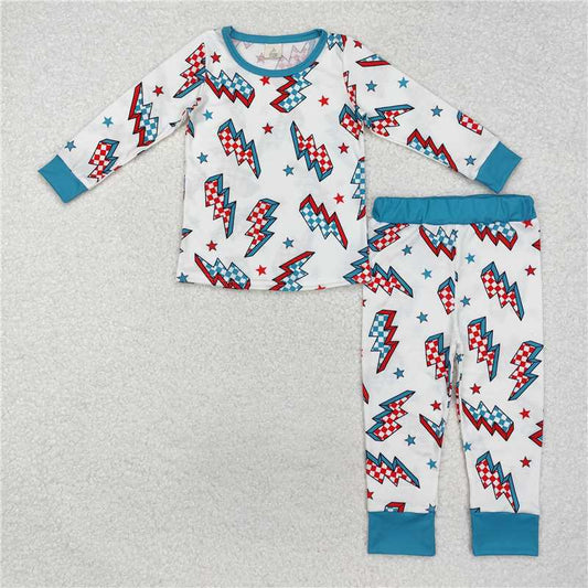 RTS NO MOQ Baby Boys Sets BLP0991 Christmas Long Sleeve Light Bamboo Pajamas Clothes Sets