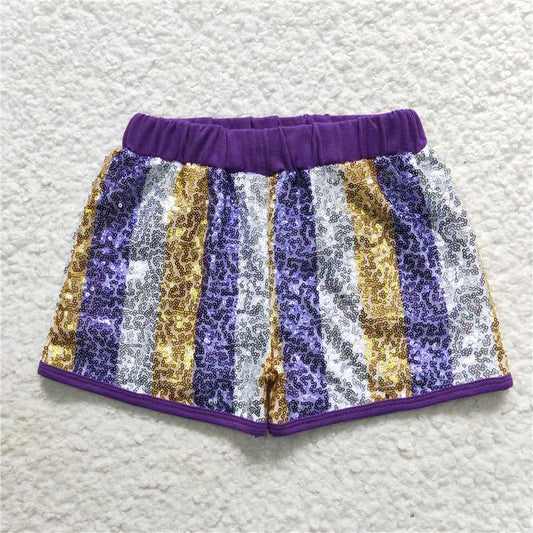 RTS NO MOQ Baby Boys Summer pants SS0115 Purple White Gold Sequin Halloween  Shorts