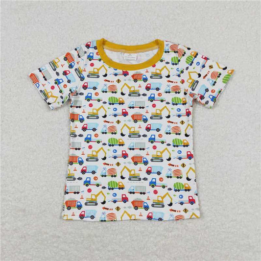 5.21  RTS NO MOQ Summer Baby Boys Shirt BT0555 Construction Short Sleeve Tee Shirts Tops