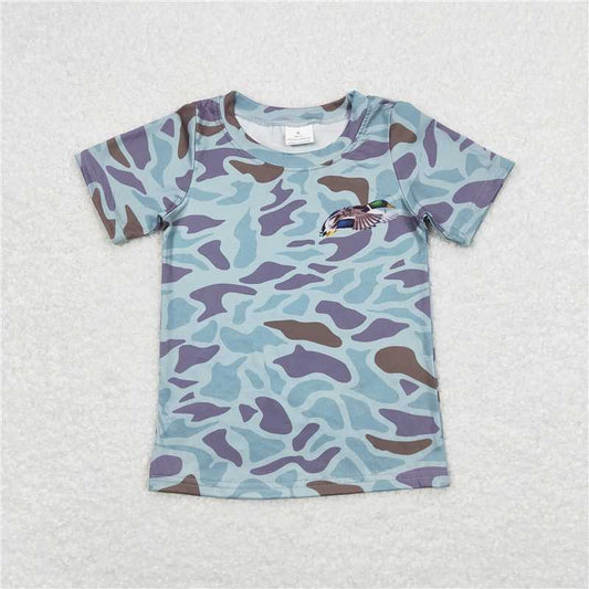 5.21  RTS NO MOQ Summer Baby Boys Shirt BT0598 Camo Hunting Duck Short Sleeve Tee Shirt Tops