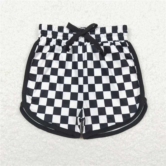 RTS NO MOQ Baby Girls Summer Pants SS0278 Black Checkered Bottoms Shorts