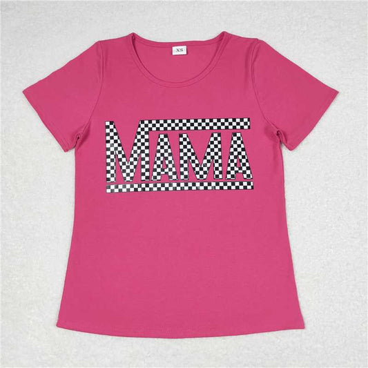 RTS NO MOQ Adult Women Summer Tops GT0574 Mama Pink Short Sleeve Tee Shirts
