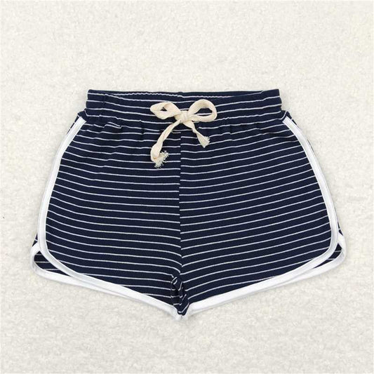 RTS NO MOQ Baby Girls Summer Pants SS0343 Black White Stripes Sports Design Shorts