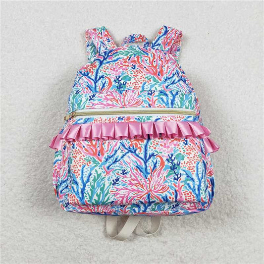 RTS NO MOQ Baby Kids Backpacks BA0185 Pink Blue Flowers Backpack Back Bags
