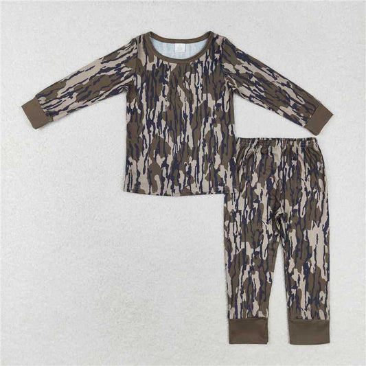 6.26 RTS NO MOQ Baby Boys Sets BLP0707 Fall Bottomland Camo Top Pants Pajamas Clothes Sets