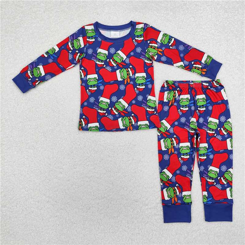 RTS NO MOQ Baby Boys Sets BLP0870 Christmas Socks Shirt Pants Pajamas Clothes Sets