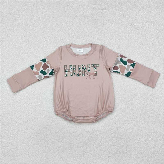 5.13 RTS NO MOQ Baby Boys Bodysuit LR1863 Long Sleeve Southern Hunting Deer Camo Rompers