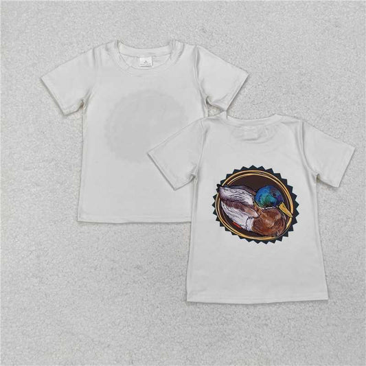 RTS NO MOQ Summer Baby Boys Shirt  BT0964 Hunting Duck Short Sleeve Tee Shirts Tops