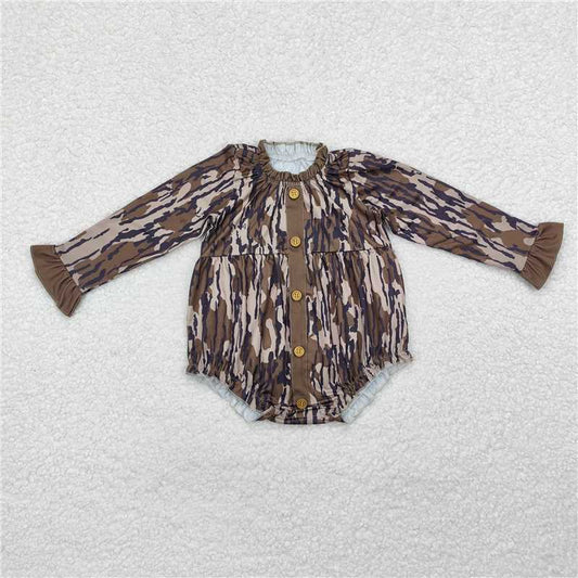 RTS NO MOQ Baby Girls Bodysuit LR1977 Bottomland Camo Ruffle Buttons Rompers