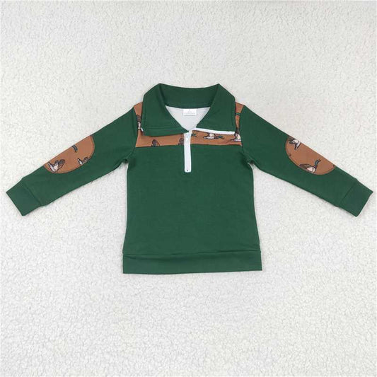 7.10 RTS NO MOQ Baby Boys Long Sleeve BT0280 Duck Long Sleeve Pullover Tee Shirt Tops
